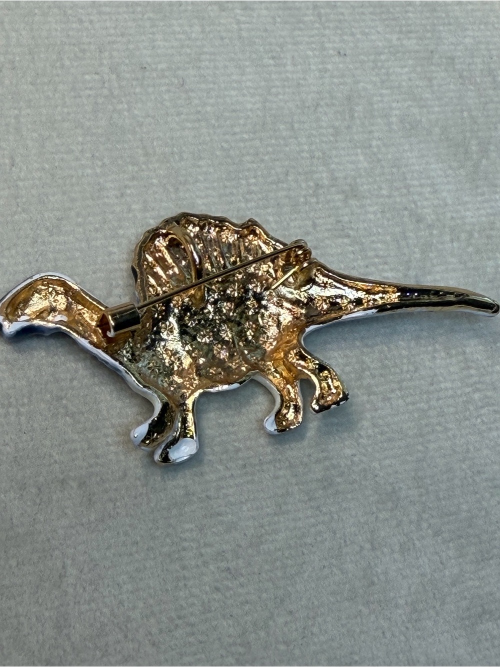 Blue and Cream dino brooch and pendant - Picture 2 of 6